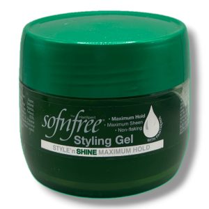 SOFNFREE STYLING GEL MAXIMUM HOLD WITH PANTHENOL 250ML | STRONG HOLD & LASTING SHINE - NON- FLAKING FORMULA (GREEN) 250ml