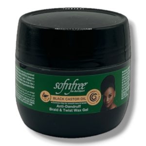 SOFNFREE BLACK CASTOR OIL ANTI-DANDRUFF BRAID & TWIST WAX GEL 125ml